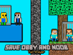 Obby ve Noob'u kurtarın İki oyuncu